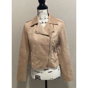 BB Dakota Steve Madden Tan Faux Suede Moto Jacket Size S